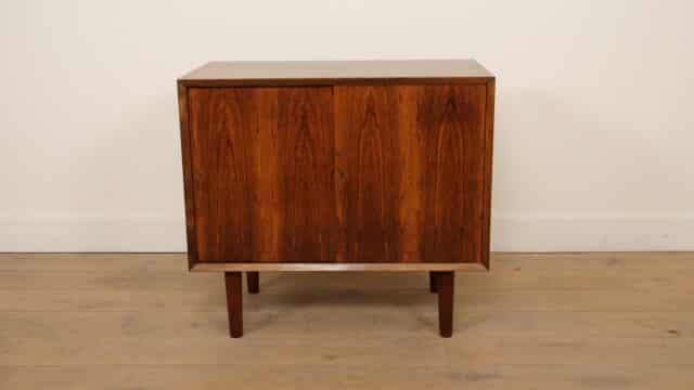 Vintage Wall Cabinet Rosewood Sliding Doors Poul Cadovius