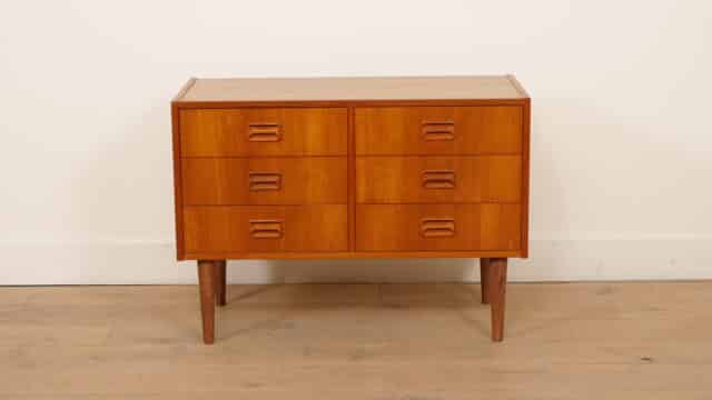 Vintage Danish Teak Chest of Drawers with 6 Drawers