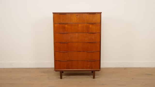 Vintage Drawer Cabinet Teak 6 Drawers 121 Cm