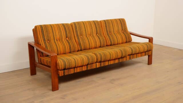 Vintage 3-Seater Teak Retro Sofa