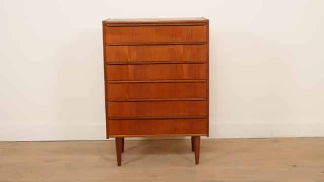 Vintage Danish Teak Chest of Drawers, 6 Drawers, 100 cm