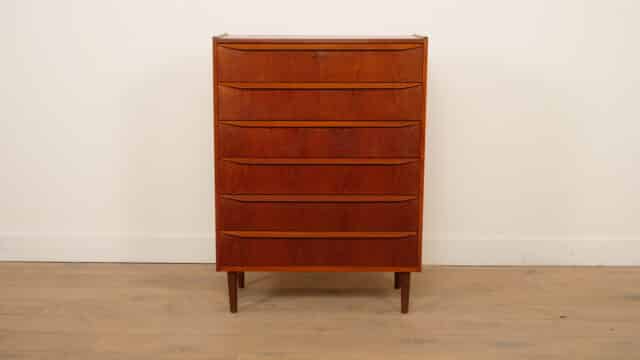 Vintage Danish Chest of Drawers Teak 6 Drawers 108 Cm