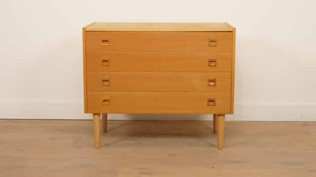 Vintage Danish Chest of Drawers, 4 Drawers, Oak