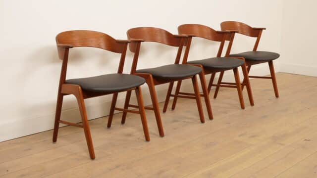 4 X Chaises de salle à manger Korup Stolefabrik Ks 21 Reupholstered