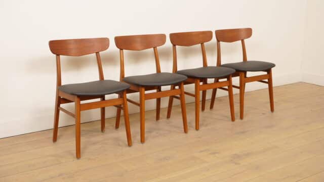 4 chaises de salle à manger Farstrup modèle 210, restaurées