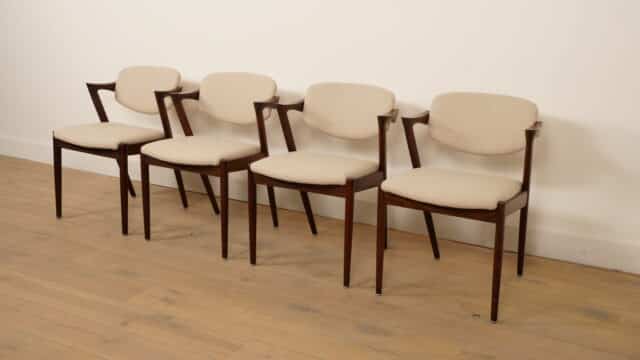 Lot de 4 chaises de salle à manger Kai Kristiansen Z Chair 8211, modèle 42, palissandre