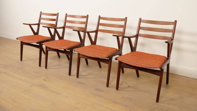 Set of 4 Danish teak dining chairs, 1960s