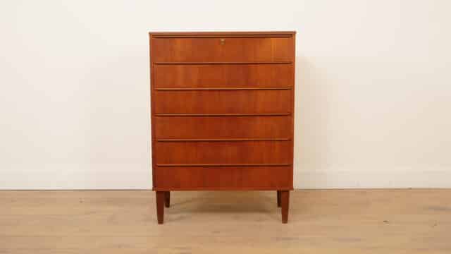 Vintage Danish Chest of Drawers Teak 6 Drawers 106 Cm