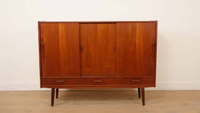 Armoire murale vintage haute en teck, 154 cm