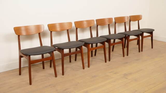 6 X Dining chairs Schinning Amp Elgaard Teak Reupholstered