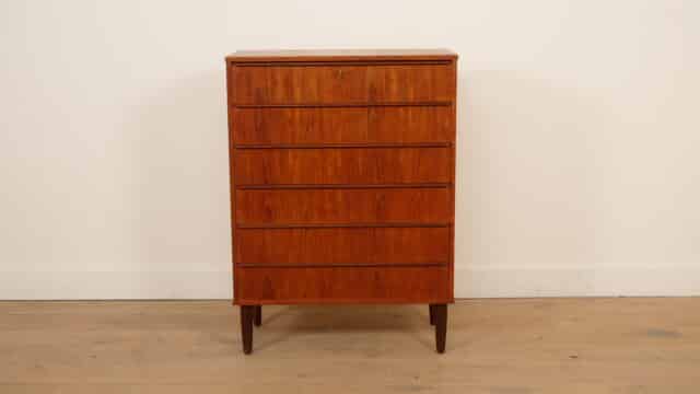 Vintage Danish Chest of Drawers Teak 6 Drawers 106 Cm