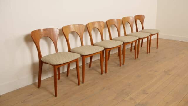 6 X Chaise de salle à manger Koefoeds Hornslets Niels Koefoed Model Peter Teck