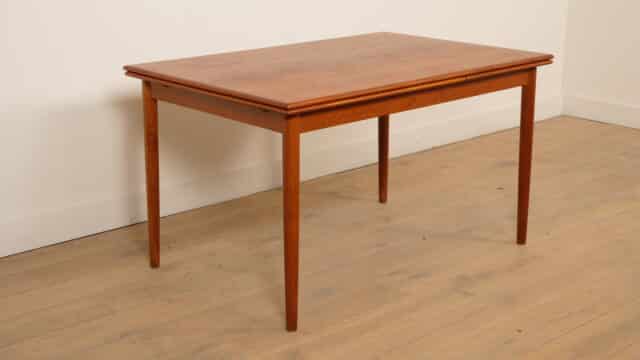 Vintage Deense Uitschuifbare Eettafel Teak 130 Cm