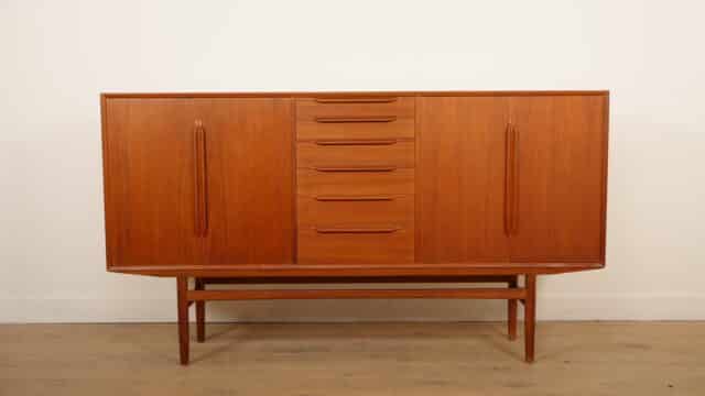 Danish Vintage Teak Mid-Century Modern Highboard Wall Unit