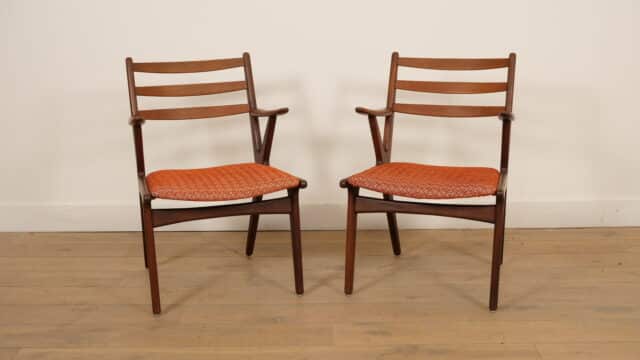 Set of 2 Danish teak armchairs from the 1960s