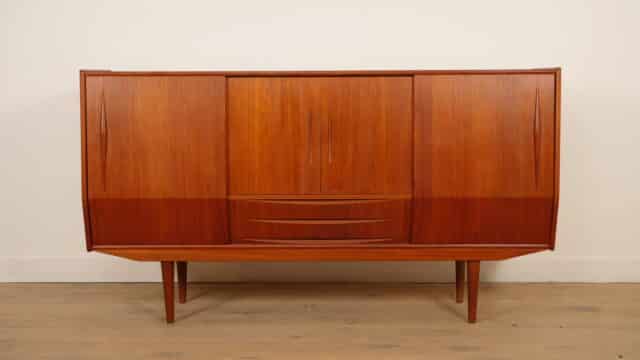 Vintage Highboard Wall Cabinet Teak 1960s