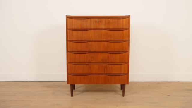 Vintage Danish Chest of Drawers Teak 6 Drawers 105 Cm