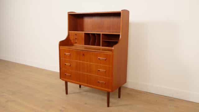 Vintage Danish Teak Secretary Desk, 90 cm