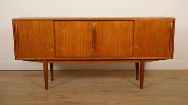 Vintage Danish Sideboard with Sliding Doors, Scandinavian Design, 185 cm